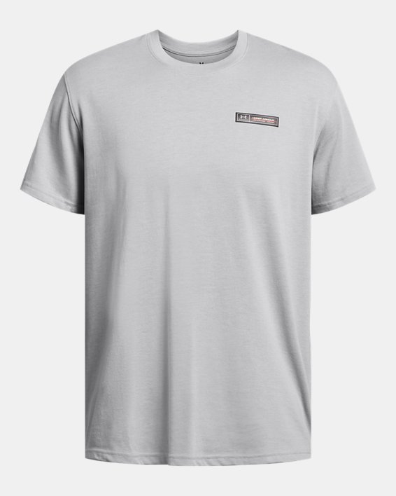 Men's UA Heavyweight Armour Label Short Sleeve in Gray image number 3